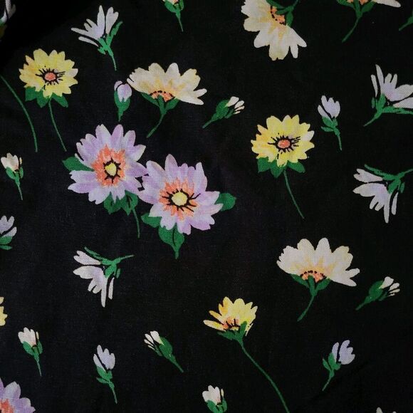 Ann Taylor LOFT Linen Blend Black Floral Wide Leg Crop Pants L Petite  NEW - Picture 3 of 9